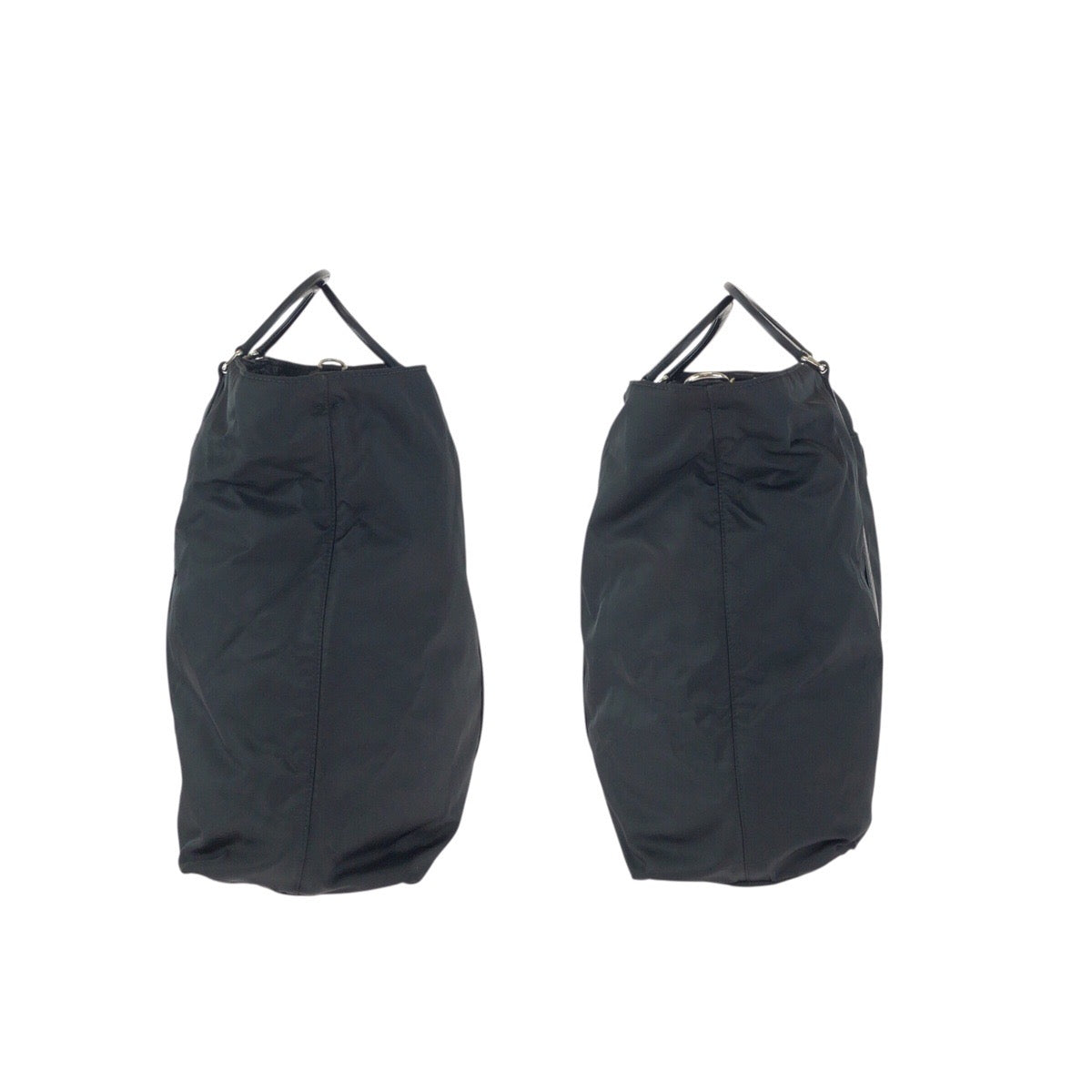 23865
PRADA プラダ テスート 三角ロゴプレート 2way ブラック 黒 シルバー金具 ナイロン / レザー ショルダーバッグ トートバッグ メンズ ABP42