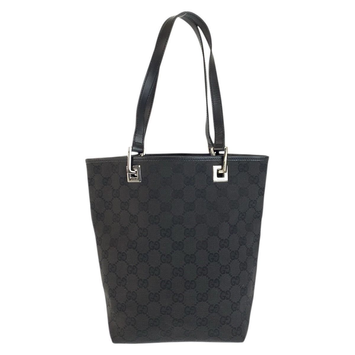 23866
GUCCI グッチ ブラック 黒 シルバー金具 GGキャンバス / レザー 31244 トートバッグ ショルダーバッグ レディース ABP44