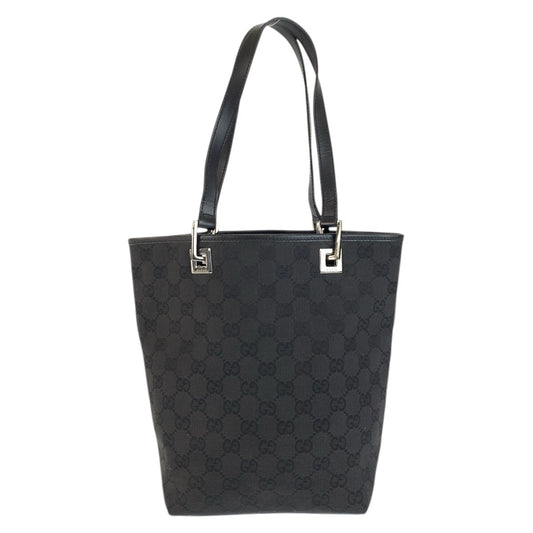 23866
GUCCI グッチ ブラック 黒 シルバー金具 GGキャンバス / レザー 31244 トートバッグ ショルダーバッグ レディース ABP44