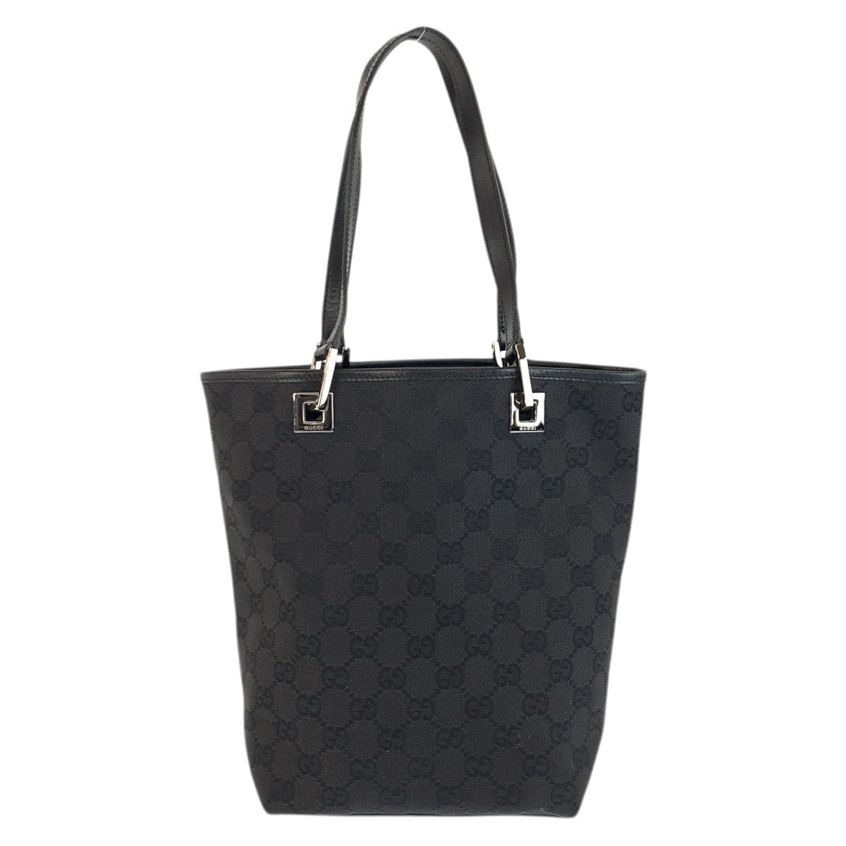 23866
GUCCI グッチ ブラック 黒 シルバー金具 GGキャンバス / レザー 31244 トートバッグ ショルダーバッグ レディース ABP44