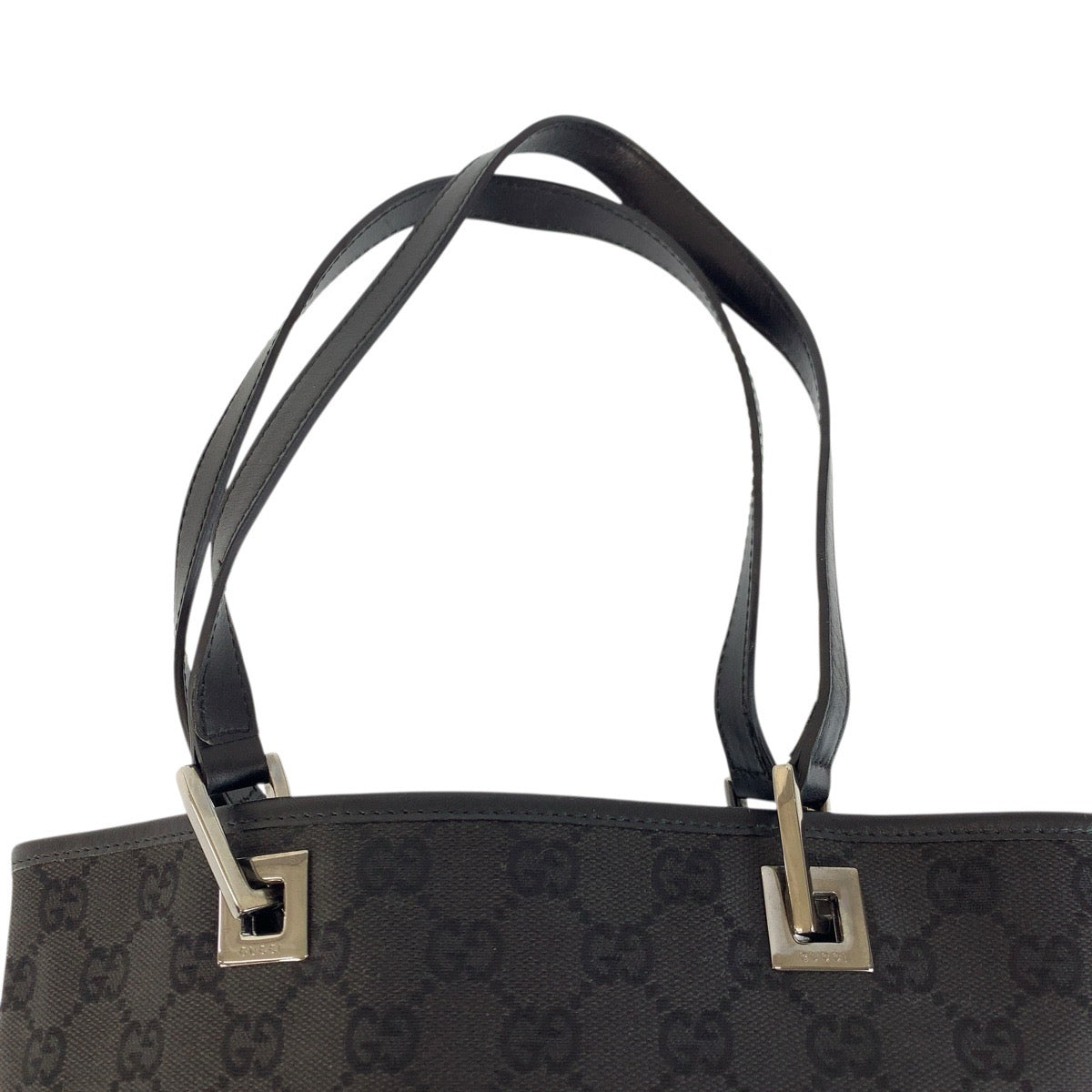 23866
GUCCI グッチ ブラック 黒 シルバー金具 GGキャンバス / レザー 31244 トートバッグ ショルダーバッグ レディース ABP44