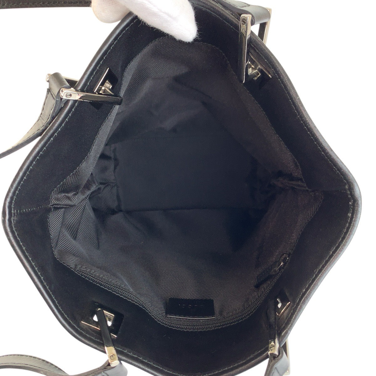 23866
GUCCI グッチ ブラック 黒 シルバー金具 GGキャンバス / レザー 31244 トートバッグ ショルダーバッグ レディース ABP44