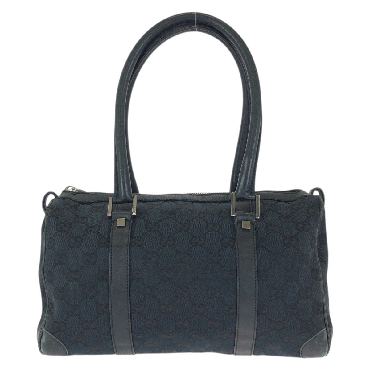 23867
GUCCI グッチ ブラック 黒 シルバー金具 GGキャンバス / レザー 000 0851 ハンドバッグ ミニボストンバッグ レディース AB21