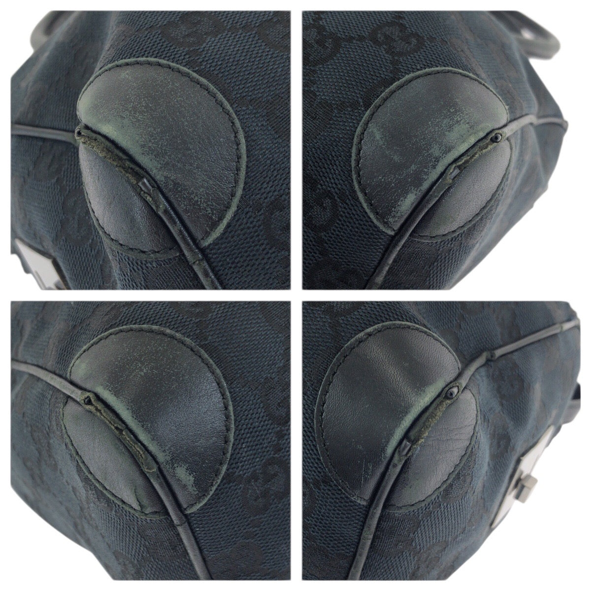 23867
GUCCI グッチ ブラック 黒 シルバー金具 GGキャンバス / レザー 000 0851 ハンドバッグ ミニボストンバッグ レディース AB21