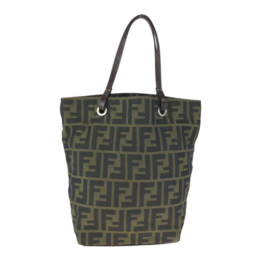 23869
FENDI フェンディ ズッカ ブラウン ダークブラウン シルバー金具 ナイロン / レザー 26598 トートバッグ ハンドバッグ レディース ABP21