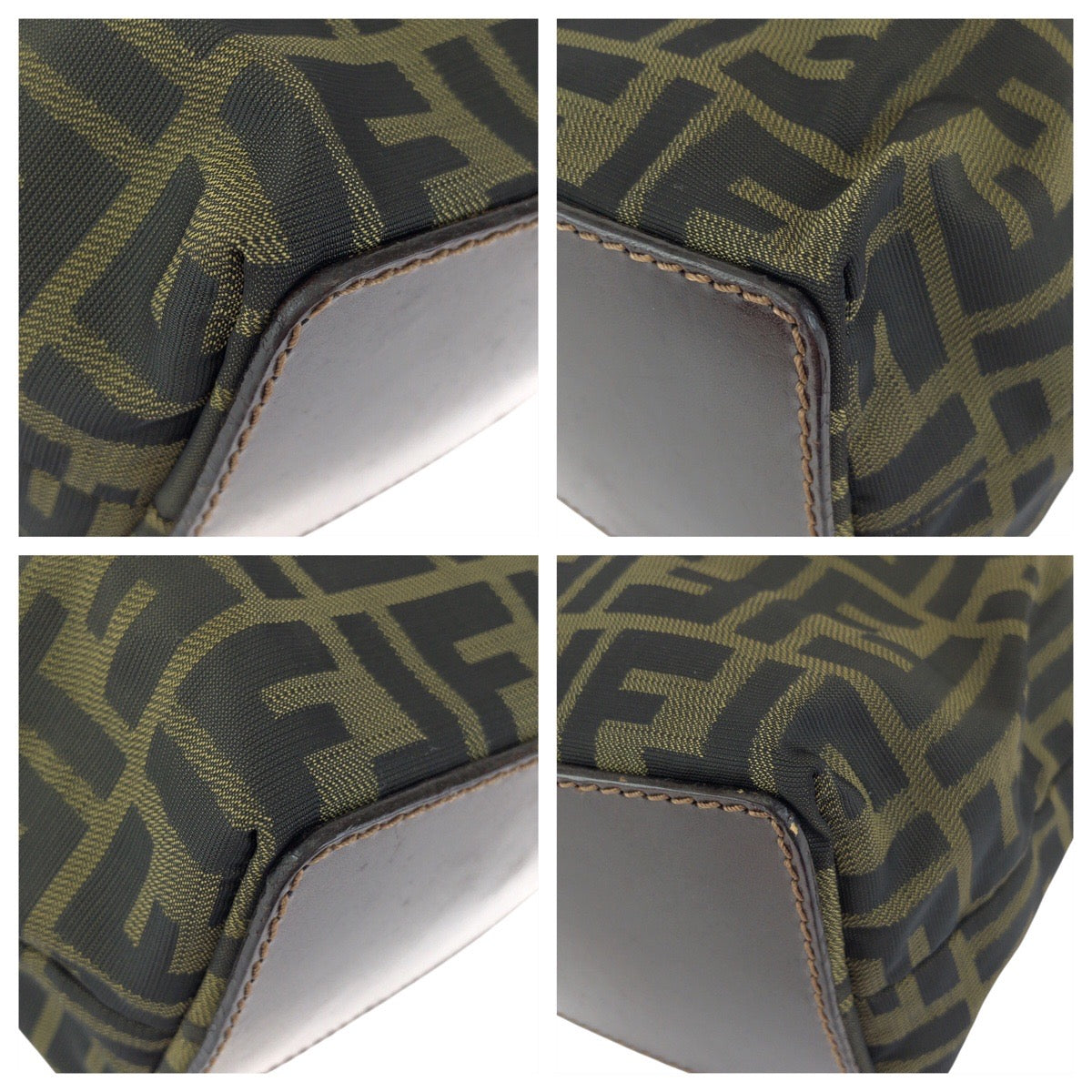23869
FENDI フェンディ ズッカ ブラウン ダークブラウン シルバー金具 ナイロン / レザー 26598 トートバッグ ハンドバッグ レディース ABP21
