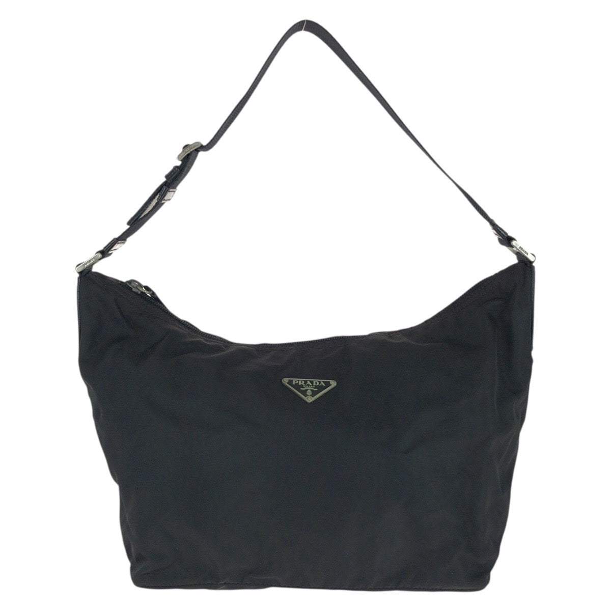 23870
PRADA プラダ テスート 三角ロゴプレート ブラック 黒 シルバー金具 ナイロン ショルダーバッグ ハンドバッグ レディース ABP28