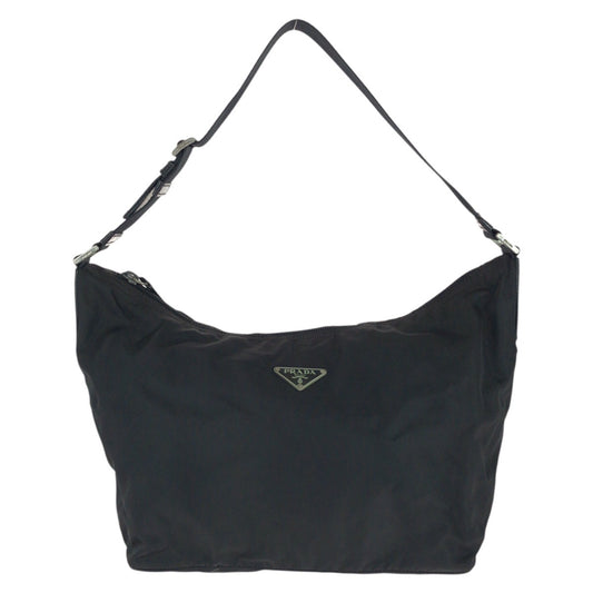 23870
PRADA プラダ テスート 三角ロゴプレート ブラック 黒 シルバー金具 ナイロン ショルダーバッグ ハンドバッグ レディース ABP28
