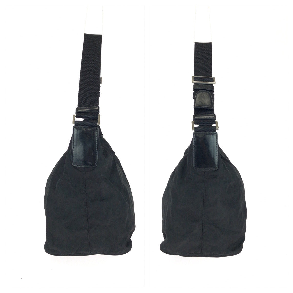 23870
PRADA プラダ テスート 三角ロゴプレート ブラック 黒 シルバー金具 ナイロン ショルダーバッグ ハンドバッグ レディース ABP28