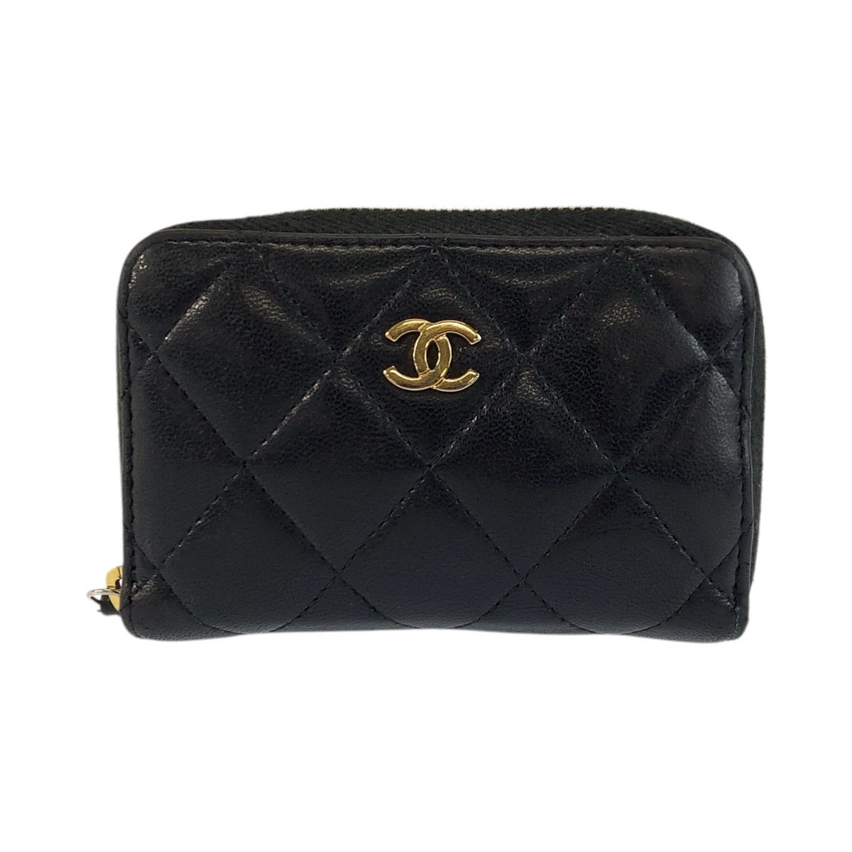 23872
CHANEL シャネル マトラッセ クラシック ジップコインパース ブラック 黒 ゴールド金具 レザー コインケース カードケース レディース ABP42