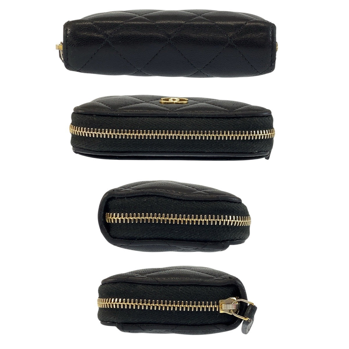 23872
CHANEL シャネル マトラッセ クラシック ジップコインパース ブラック 黒 ゴールド金具 レザー コインケース カードケース レディース ABP42