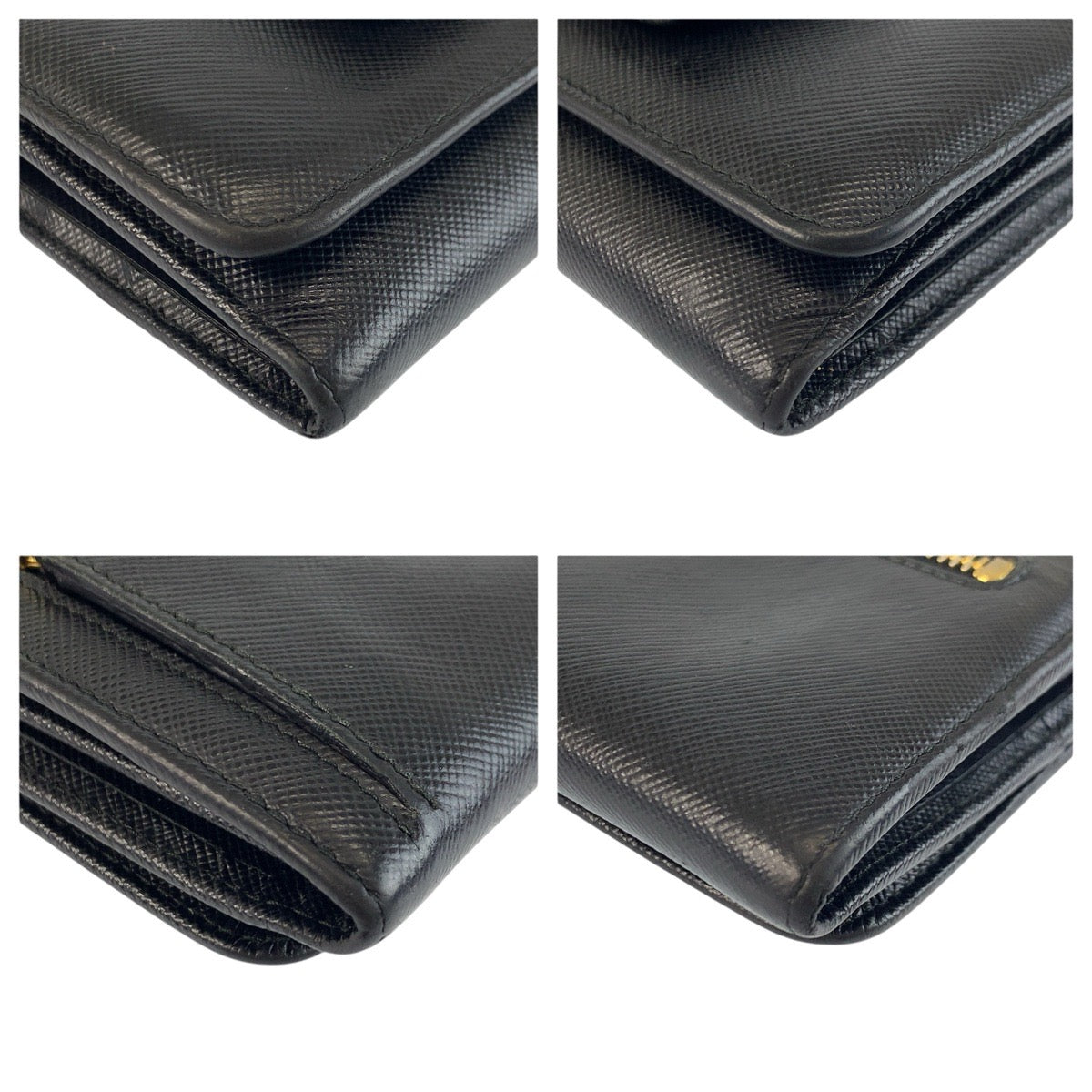 23873
PRADA プラダ サフィアーノ フィオッコ リボン ブラック 黒 ゴールド金具 レザー 長財布 ロングウォレット レディース ABP21
