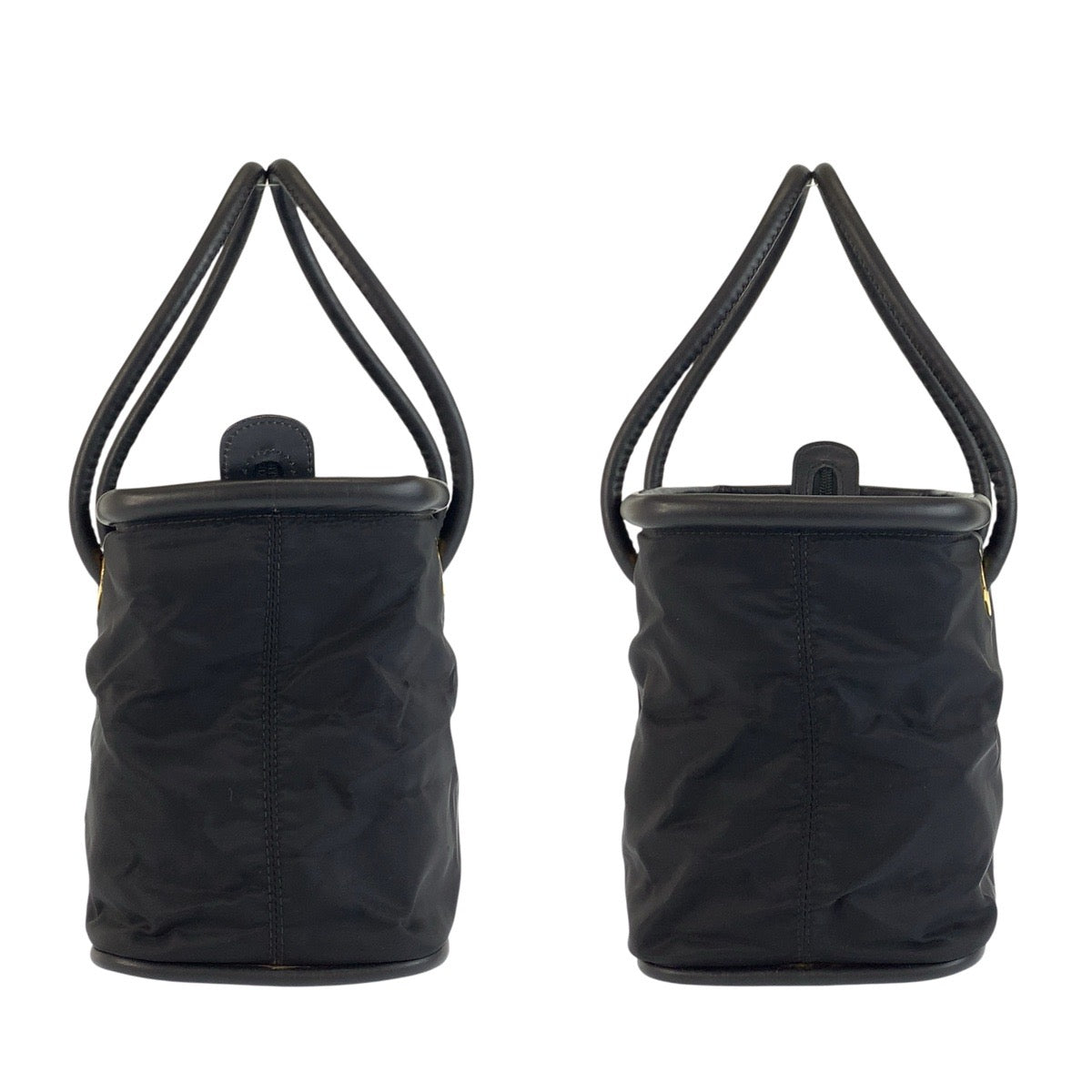 23877
CELINE セリーヌ ヴィンテージ サークルロゴ ブラック 黒 ゴールド金具 ナイロン / レザー TO5/1 ハンドバッグ トートバッグ レディース AB21