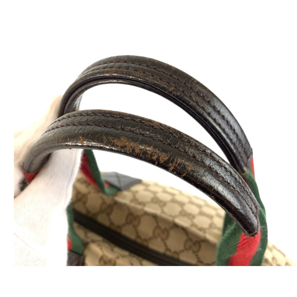 23879
GUCCI グッチ シェリーライン ベージュ ブラウン GGキャンバス 131228 トートバッグ ハンドバッグ レディース ABP42