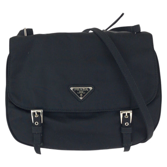 23880
PRADA プラダ テスート 三角ロゴプレート ブラック 黒 シルバー金具 ナイロン ショルダーバッグ ポシェット レディース A42