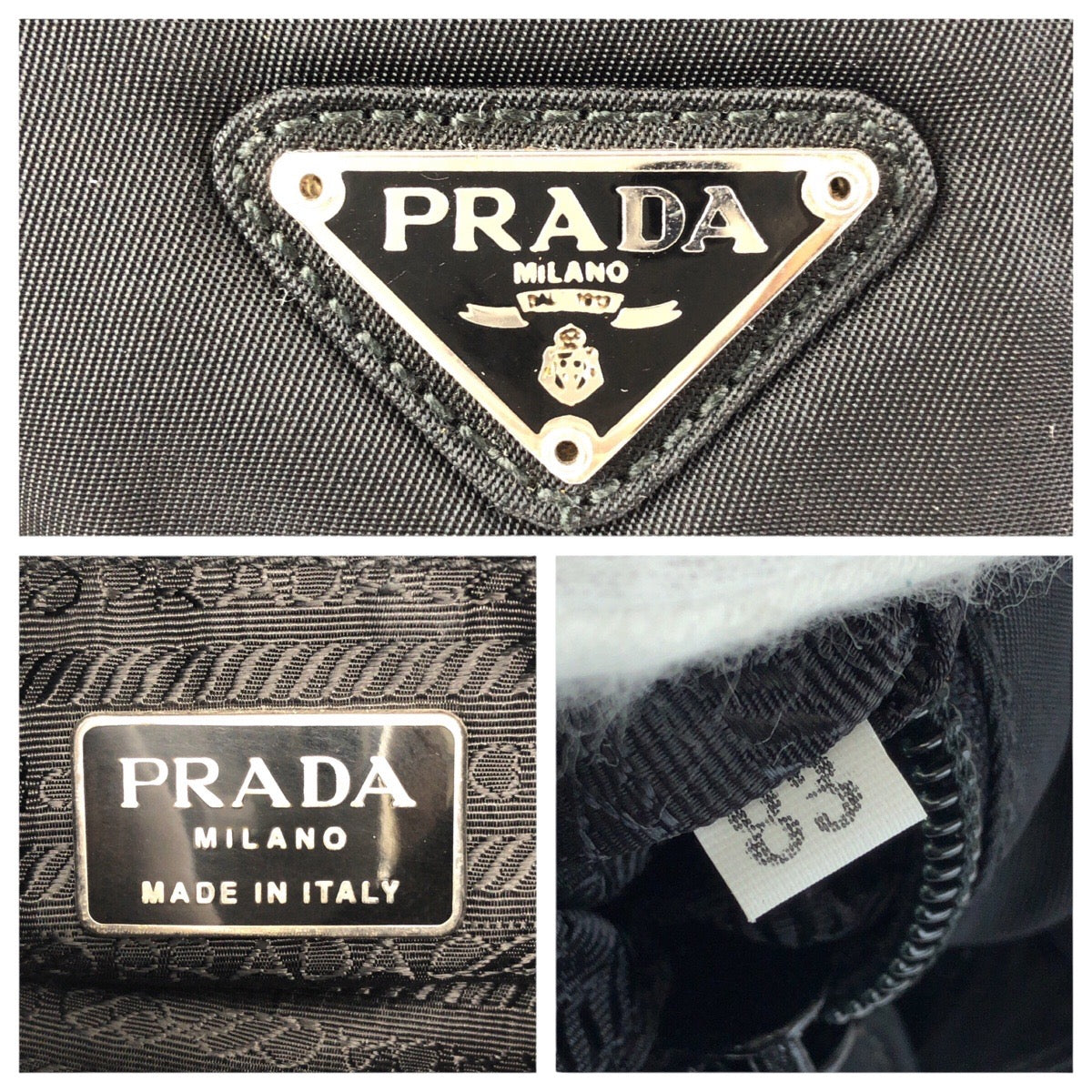 23880
PRADA プラダ テスート 三角ロゴプレート ブラック 黒 シルバー金具 ナイロン ショルダーバッグ ポシェット レディース A42