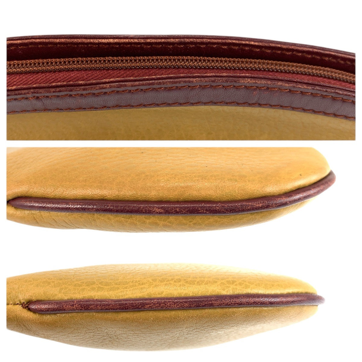 23882
CARTIER カルティエ ヴィンテージ マストライン イエロー ボルドー ゴールド金具 レザー クラッチバッグ ポーチ レディース AB3
