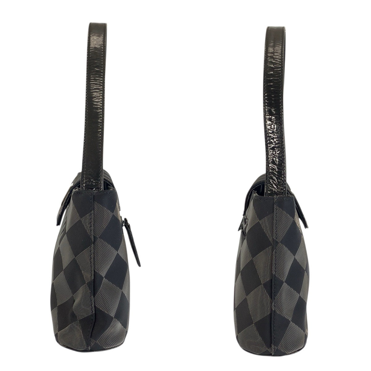 23883
GIVENCHY ジバンシィ ヴィンテージ ダイヤ柄 ブラック 黒 ナイロン / レザー ハンドバッグ ショルダーバッグ レディース ABP28