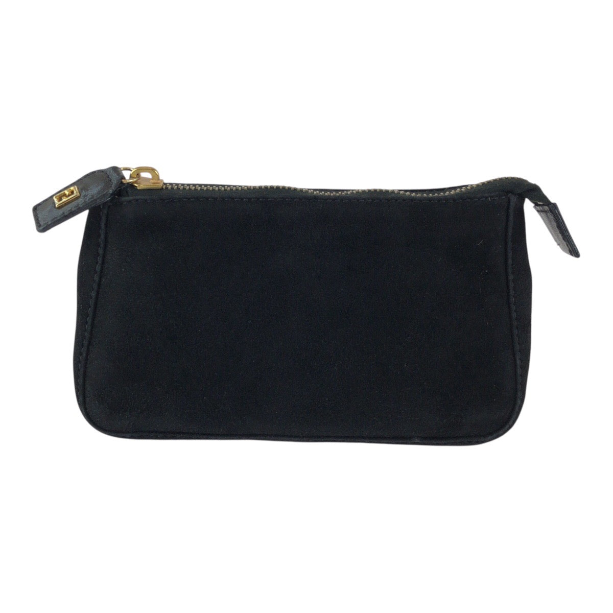 23886
FENDI フェンディ ヴィンテージ ブラック 黒 ゴールド金具 ヌバック 26387 ポーチ メイクポーチ 小物入れ レディース ABP14