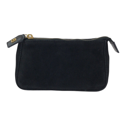 23886
FENDI フェンディ ヴィンテージ ブラック 黒 ゴールド金具 ヌバック 26387 ポーチ メイクポーチ 小物入れ レディース ABP14