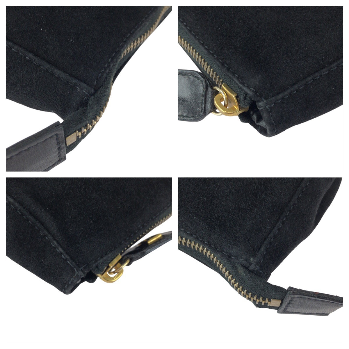 23886
FENDI フェンディ ヴィンテージ ブラック 黒 ゴールド金具 ヌバック 26387 ポーチ メイクポーチ 小物入れ レディース ABP14