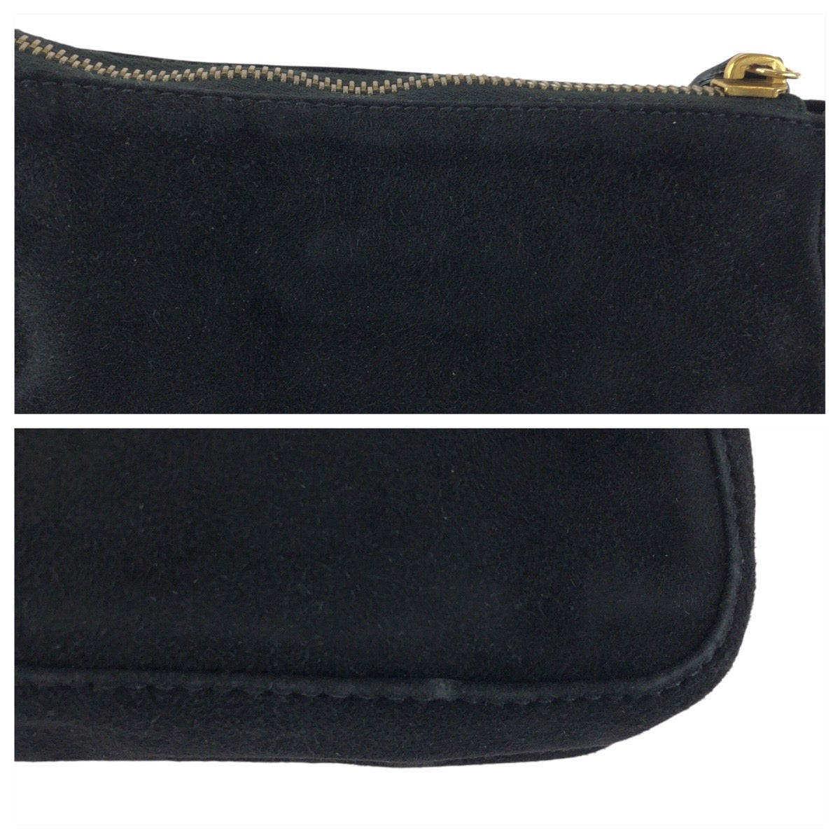 23886
FENDI フェンディ ヴィンテージ ブラック 黒 ゴールド金具 ヌバック 26387 ポーチ メイクポーチ 小物入れ レディース ABP14