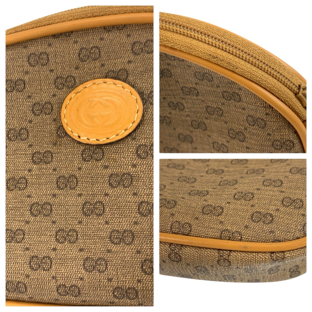 23887
GUCCI グッチ ヴィンテージ マイクロGG インターロッキング ベージュ ゴールド金具 GGスプリームキャンバス 039 58 ポーチ 化粧ポーチ レディース A14