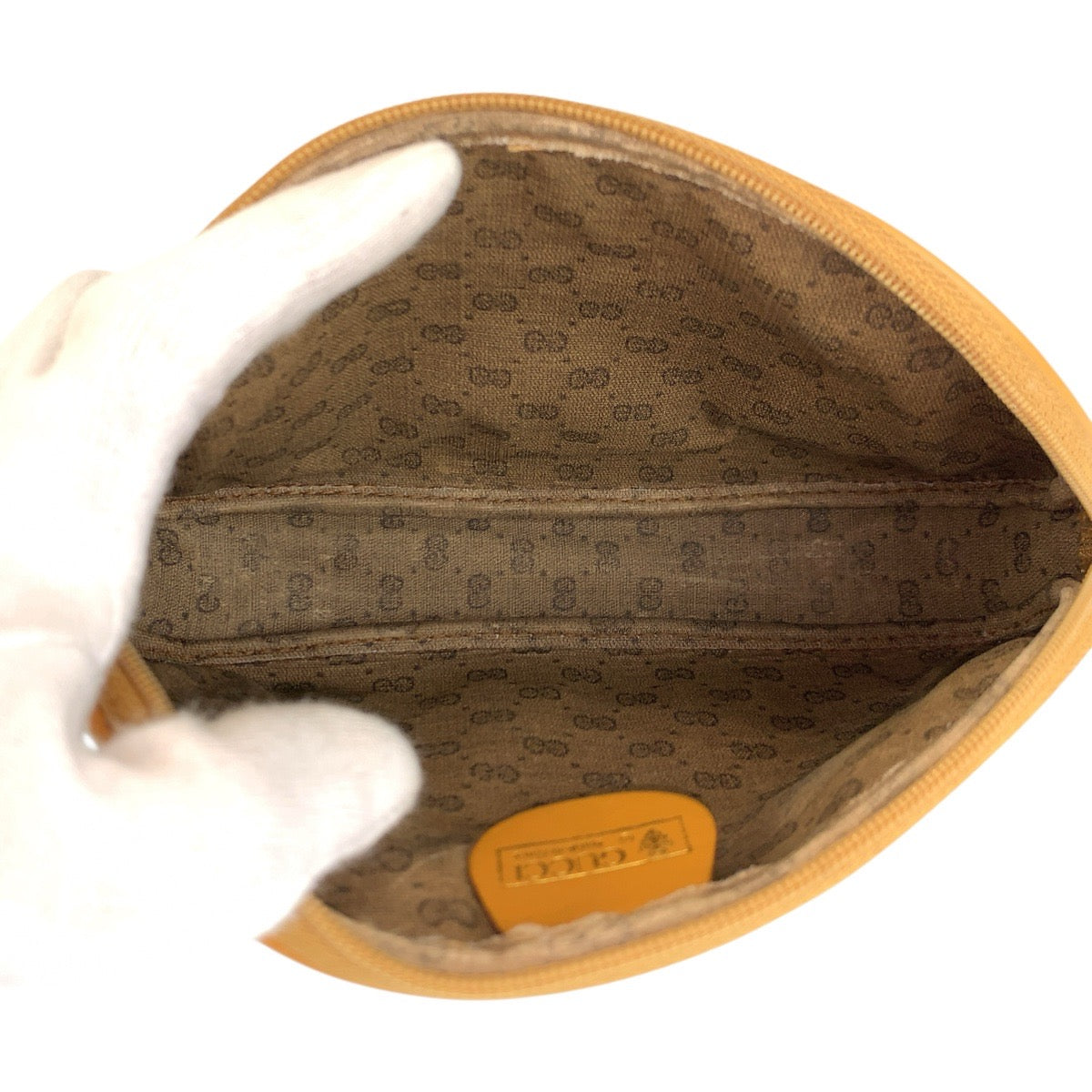23887
GUCCI グッチ ヴィンテージ マイクロGG インターロッキング ベージュ ゴールド金具 GGスプリームキャンバス 039 58 ポーチ 化粧ポーチ レディース A14