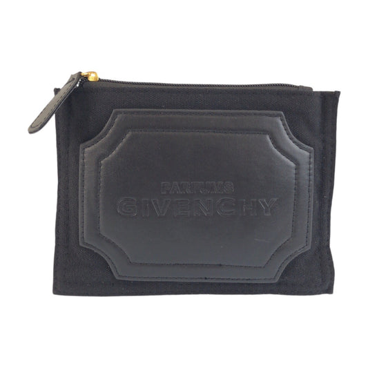 23888
GIVENCHY ジバンシィ ブラック 黒 ゴールド金具 キャンバス ポーチ メイクポーチ 小物入れ レディース AB2