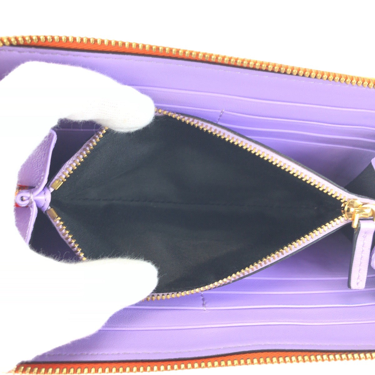 23892
VERSACE ヴェルサーチ メデューサ ラウンドファスナー オレンジ ゴールド金具 レザー 長財布 ロングウォレット 男女兼用 メンズ ABP28