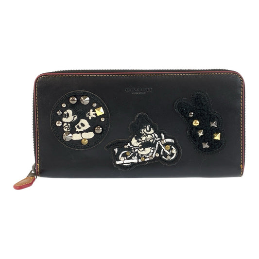 23893
COACH コーチ ディズニーコラボ ブラック 黒 レザー F59340 長財布 ロングウォレット レディース ABP5