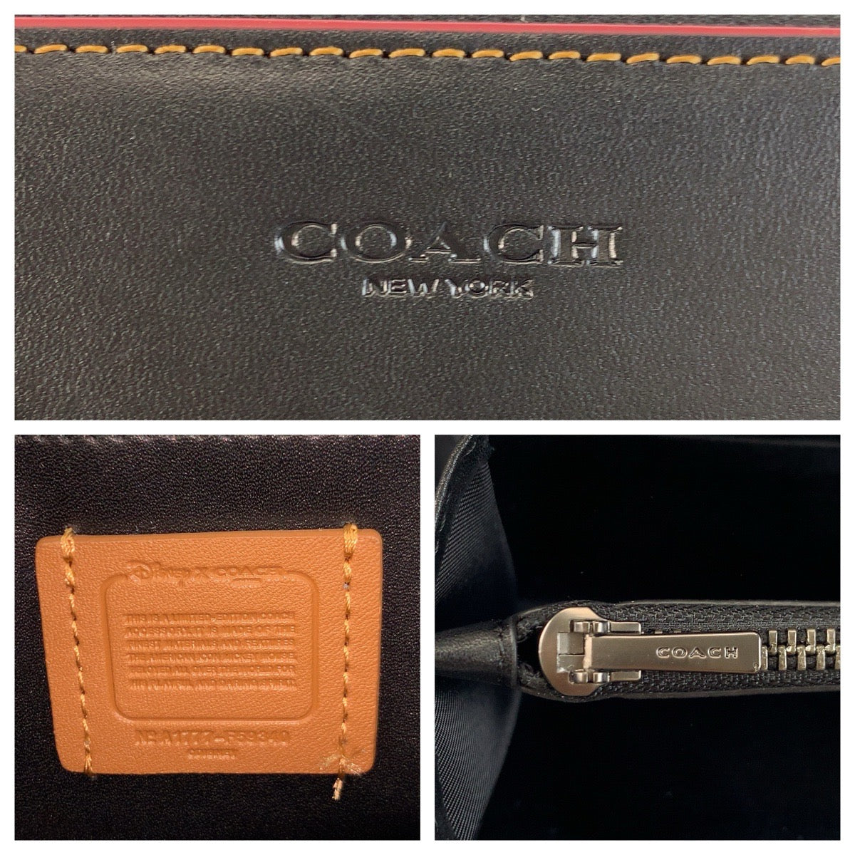 23893
COACH コーチ ディズニーコラボ ブラック 黒 レザー F59340 長財布 ロングウォレット レディース ABP5