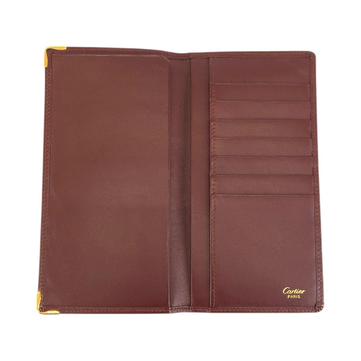 23894
CARTIER カルティエ マストライン ボルドー ゴールド金具 レザー 長財布 札入れ メンズ A14