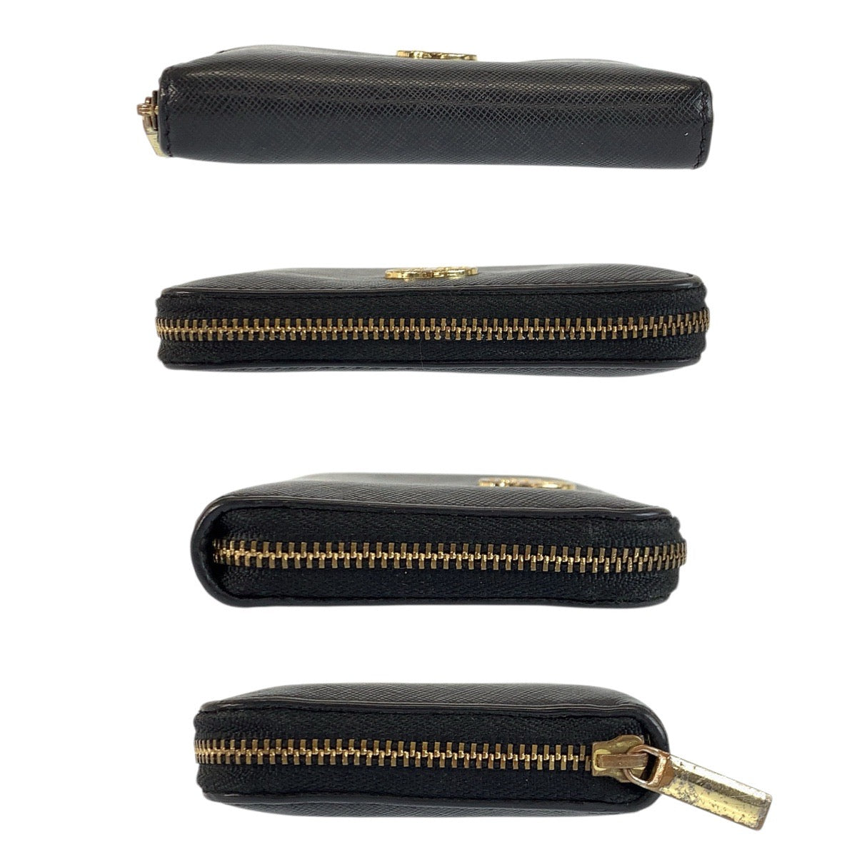 23898
Tory Burch トリーバーチ ブラック 黒 ゴールド金具 レザー コインケース キーケース レディース AB1