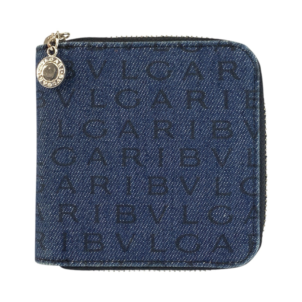 23899
BVLGARI ブルガリ ロゴマニア ブルー ブラック シルバー金具 デニム / レザー 折り財布 コンパクトウォレット レディース ABP21