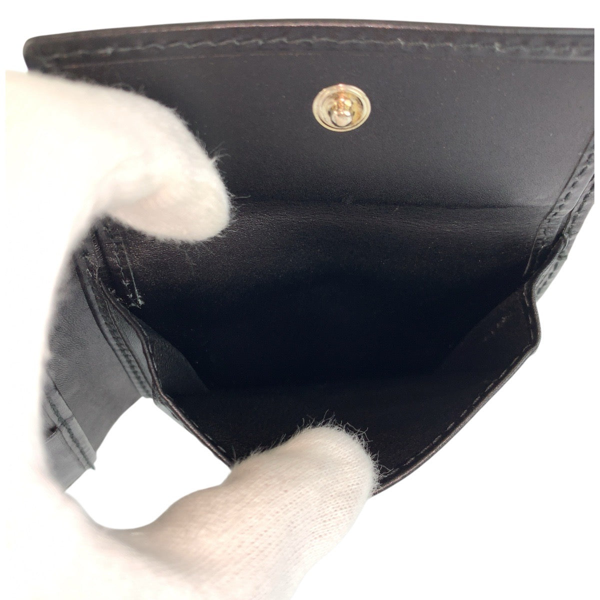 23901
GUCCI グッチ インターロッキング ブラック 黒 シルバー金具 GGキャンバス 181671 折り財布 コンパクトウォレット メンズ ABP21