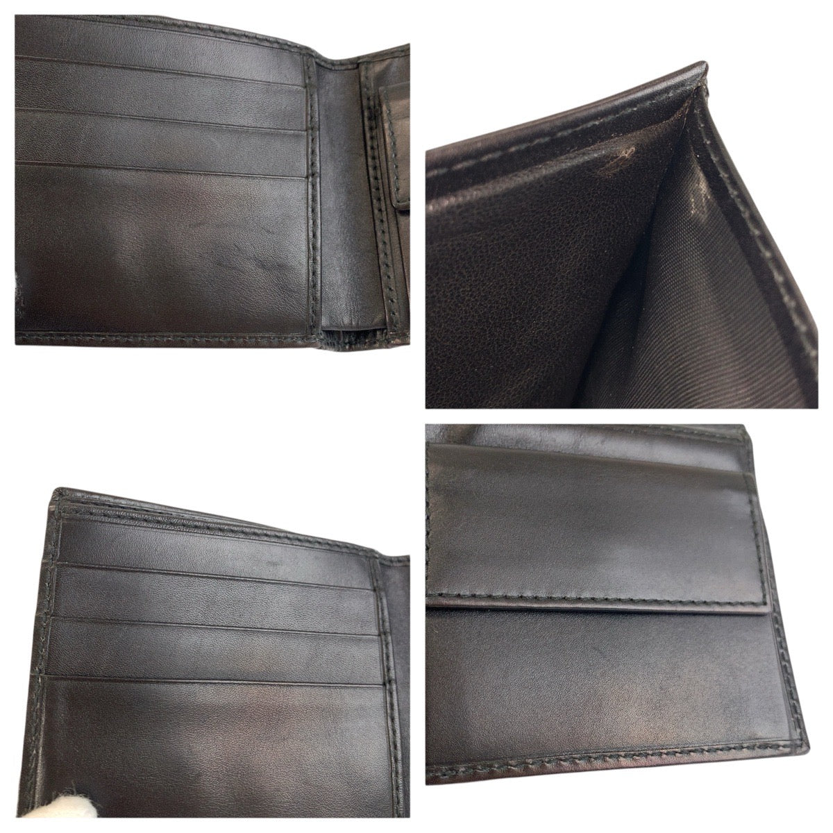 23901
GUCCI グッチ インターロッキング ブラック 黒 シルバー金具 GGキャンバス 181671 折り財布 コンパクトウォレット メンズ ABP21