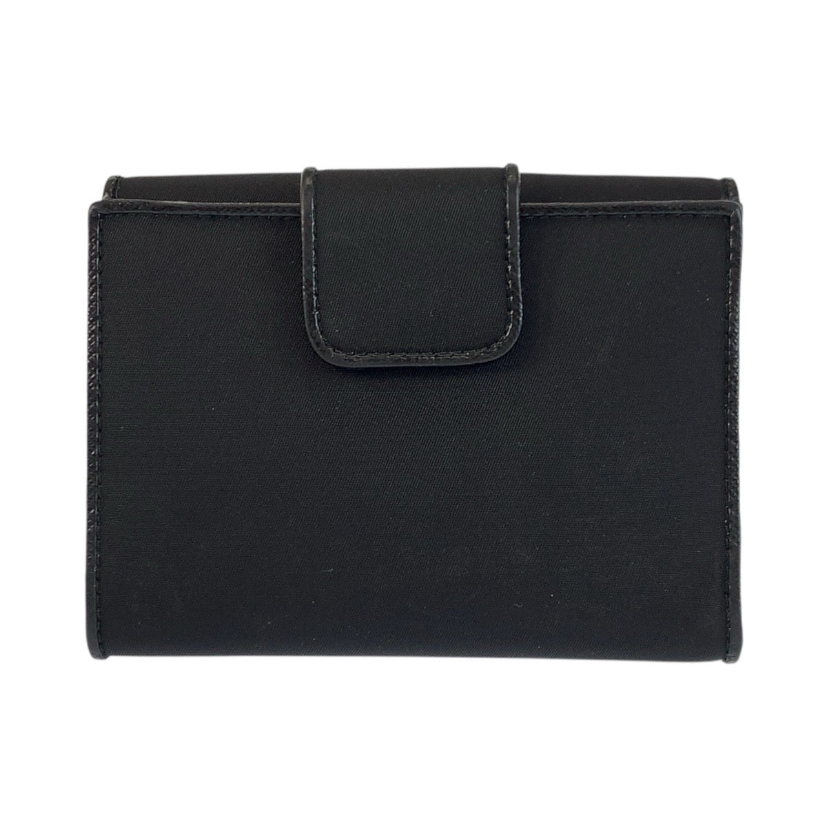 23905
PRADA プラダ テスート 三角ロゴプレート ブラック 黒 シルバー金具 ナイロン 折り財布 コンパクトウォレット 男女兼用 レディース A35