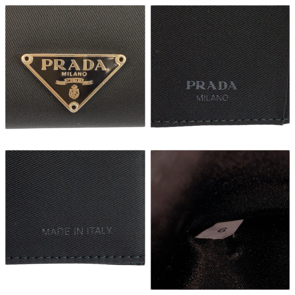 23906
PRADA プラダ テスート 三角ロゴプレート ブラック 黒 シルバー金具 ナイロン 折財布 コンパクトウォレット 男女兼用 メンズ SA42