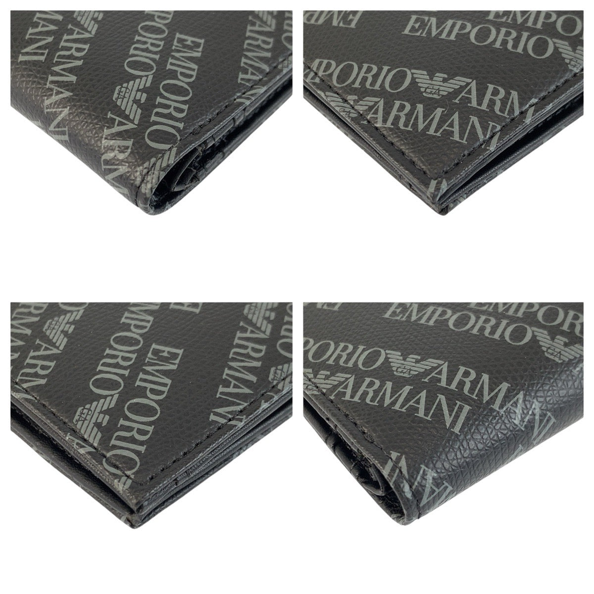 23909
Emporio Armani エンポリオ アルマーニ ブラック 黒 レザー 折り財布 コンパクトウォレット メンズ AB14
