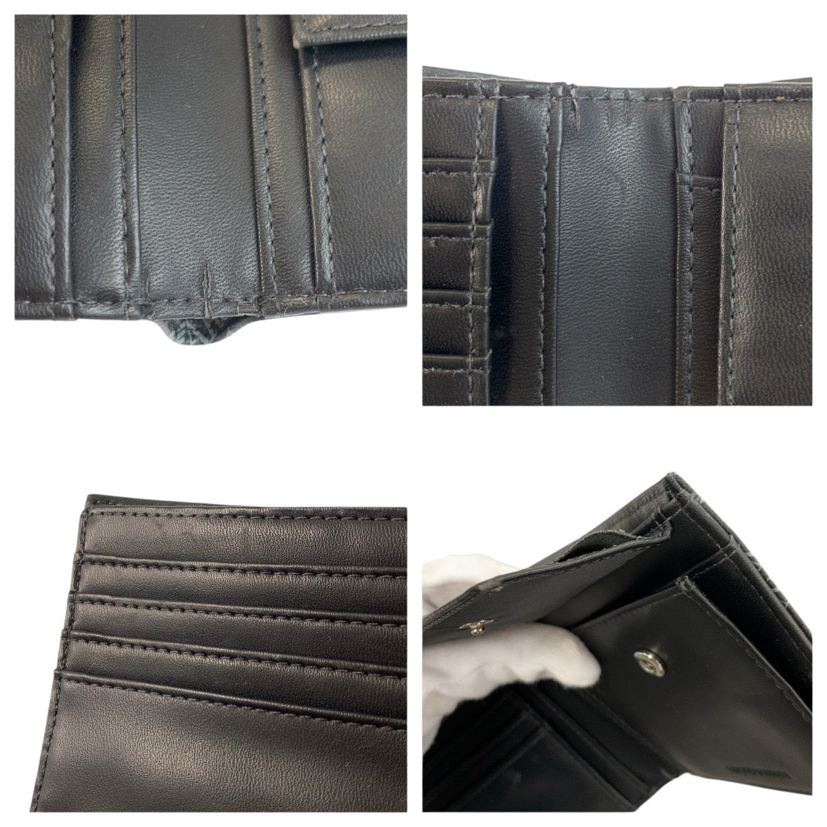 23909
Emporio Armani エンポリオ アルマーニ ブラック 黒 レザー 折り財布 コンパクトウォレット メンズ AB14