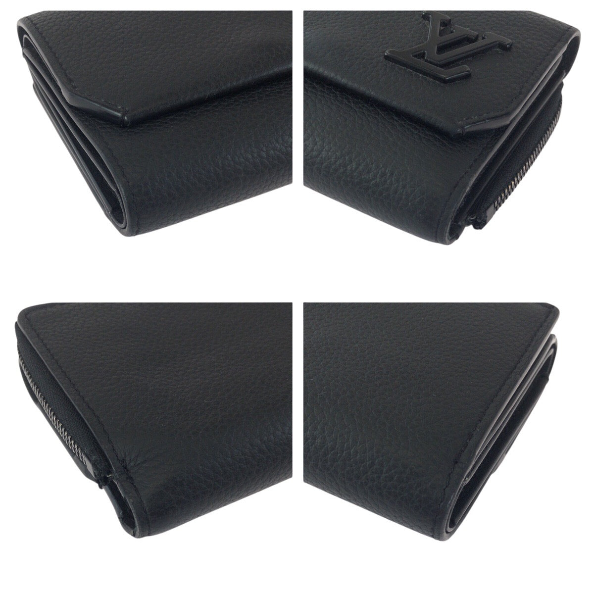 23912
LOUIS VUITTON ルイヴィトン アエログラム ポルトフォイユ パイロット ブラック 黒 レザー M81740 折財布 コンパクトウォレット メンズ ABP44