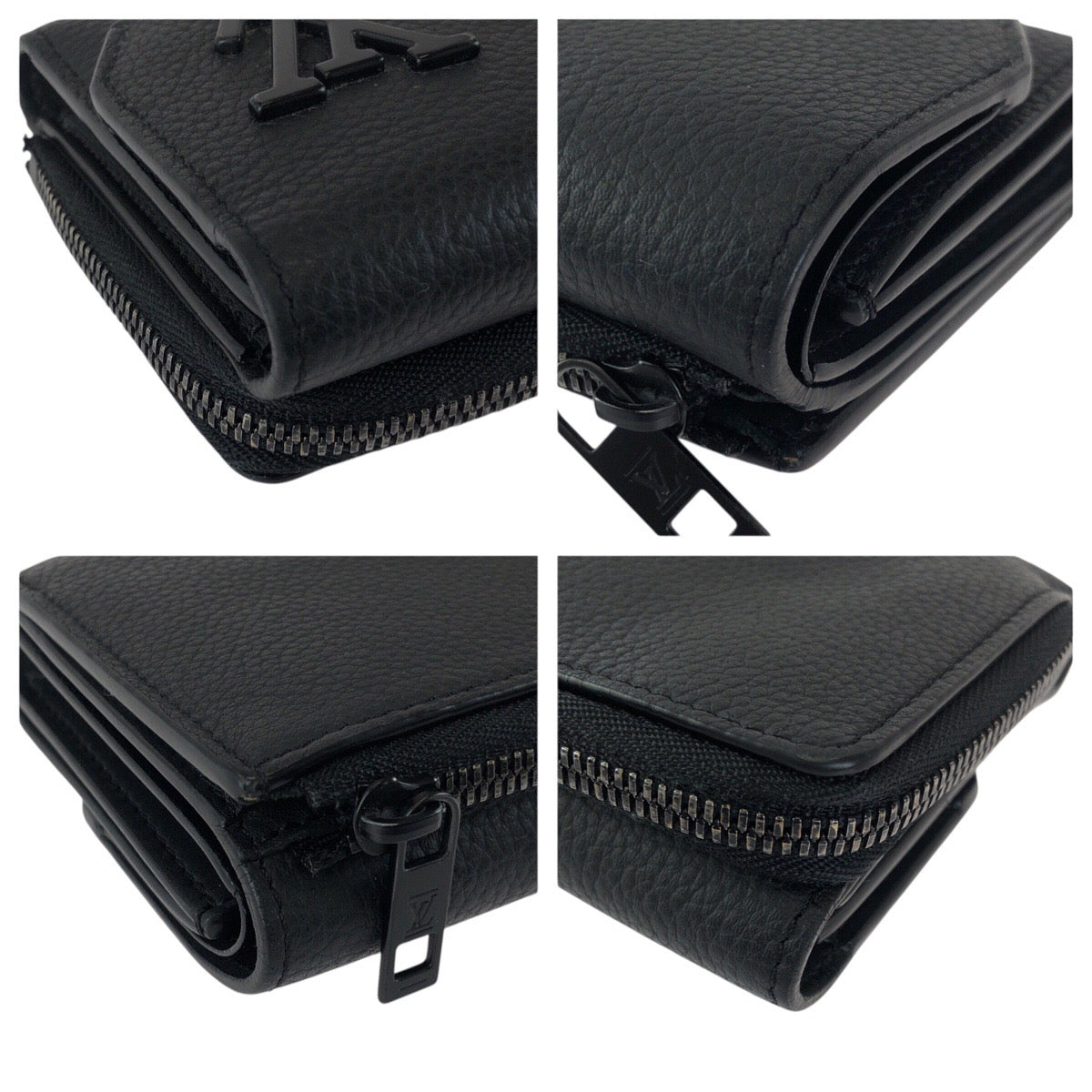 23912
LOUIS VUITTON ルイヴィトン アエログラム ポルトフォイユ パイロット ブラック 黒 レザー M81740 折財布 コンパクトウォレット メンズ ABP44