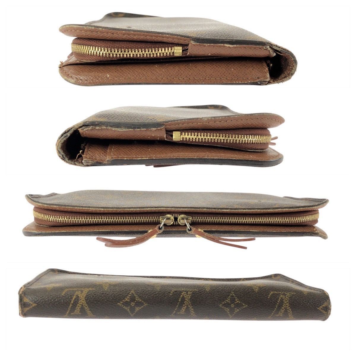 23913
LOUIS VUITTON ルイヴィトン モノグラム アンソリット ブラウン ゴールド金具 PVC M66566 長財布 オーガナイザー メンズ B6