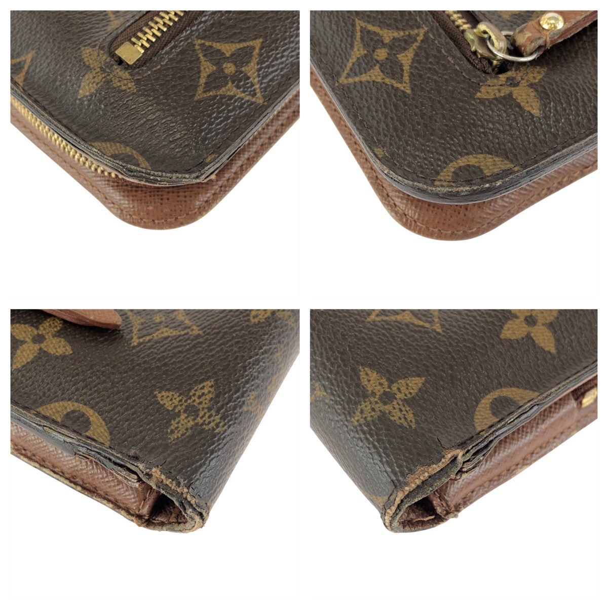 23913
LOUIS VUITTON ルイヴィトン モノグラム アンソリット ブラウン ゴールド金具 PVC M66566 長財布 オーガナイザー メンズ B6