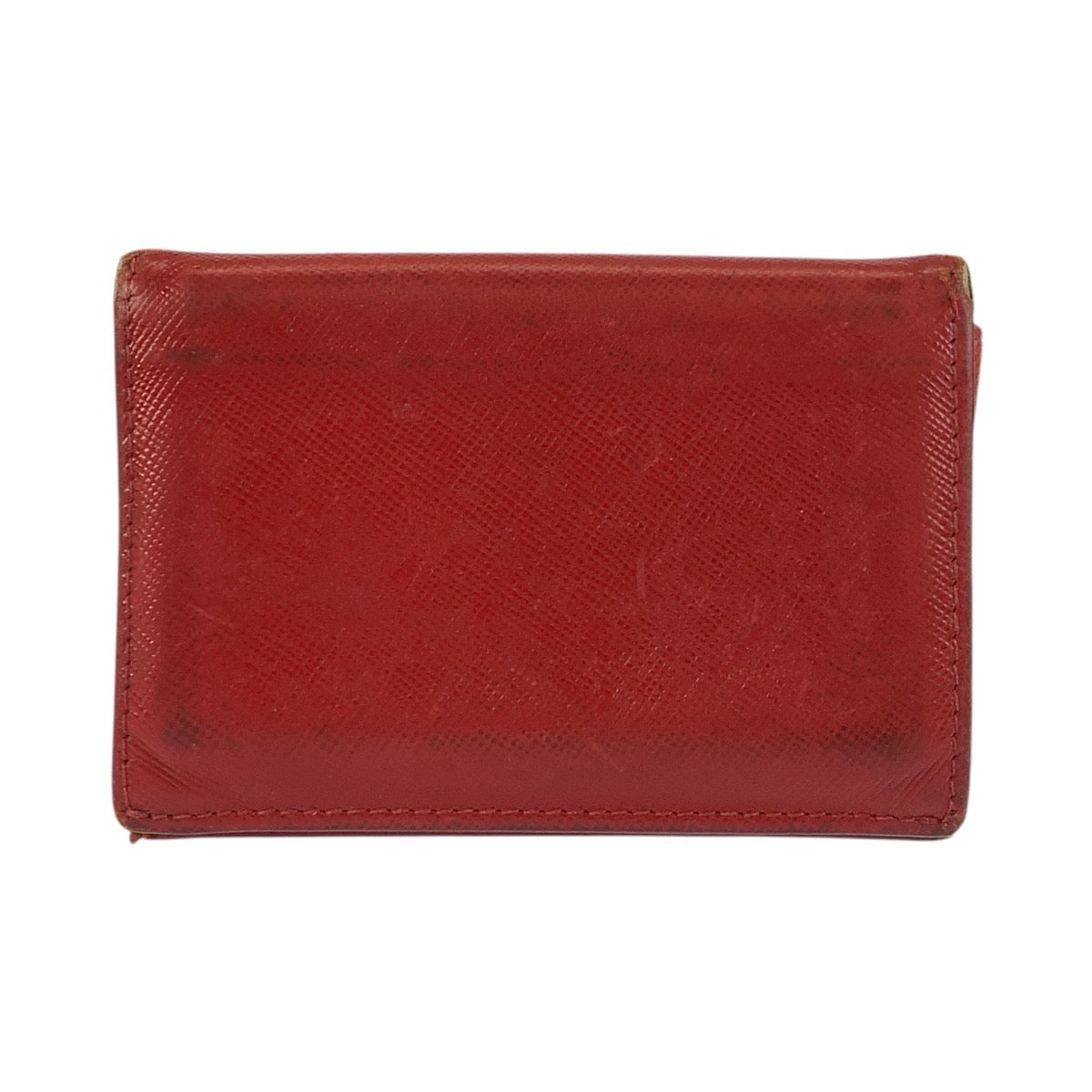 23918
PRADA プラダ サフィアーノ レッド ゴールド金具 レザー カードケース 名刺入れ レディース B3