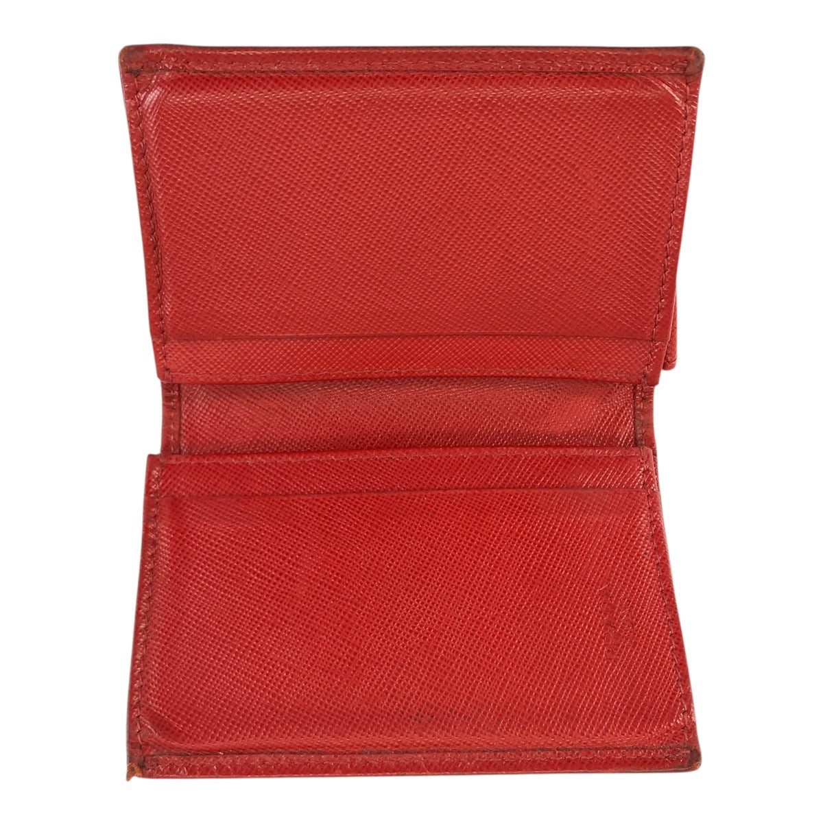 23918
PRADA プラダ サフィアーノ レッド ゴールド金具 レザー カードケース 名刺入れ レディース B3
