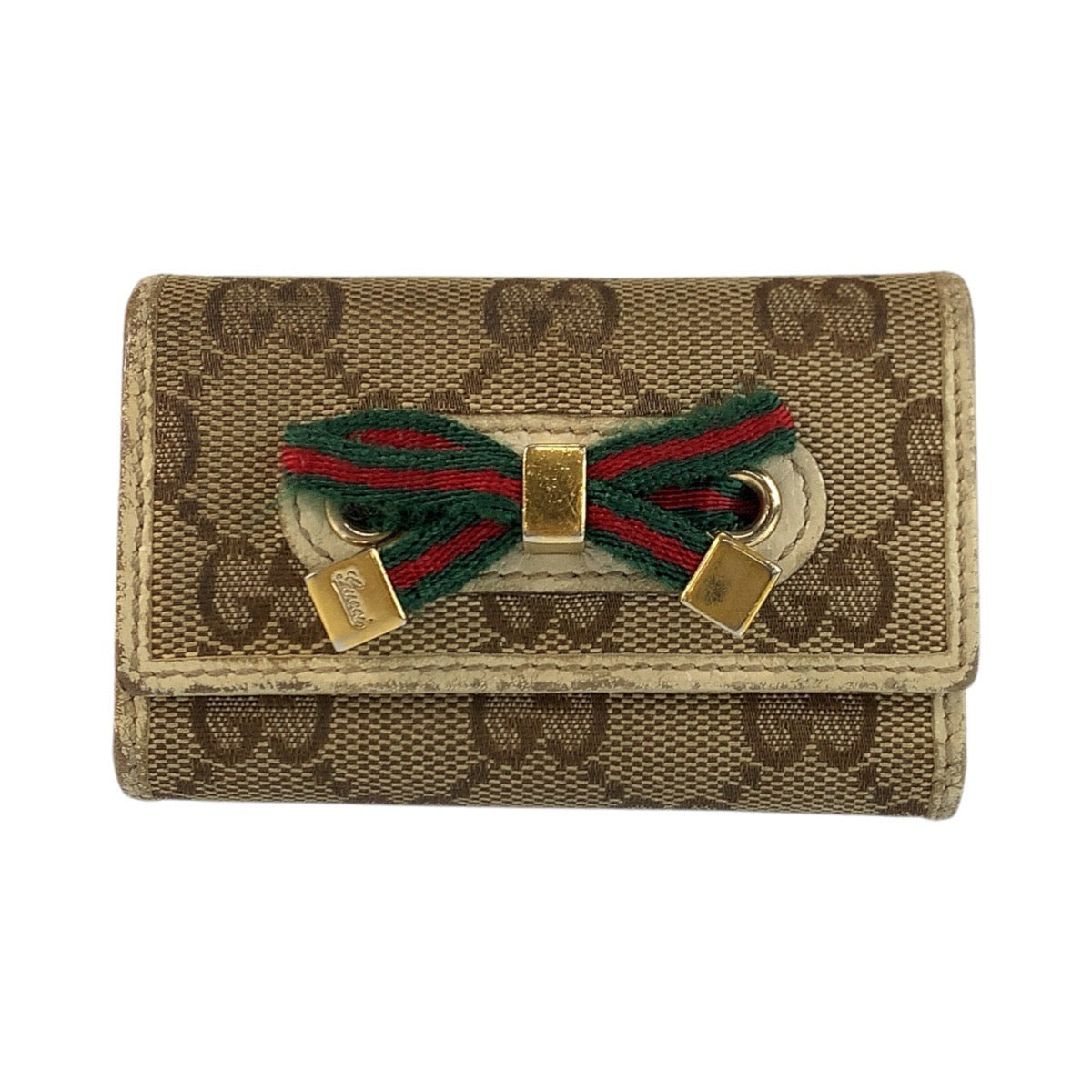 23920
GUCCI グッチ プリンシー ベージュ アイボリー ゴールド金具 GGキャンバス / レザー 162770 キーケース 6連 レディース B1