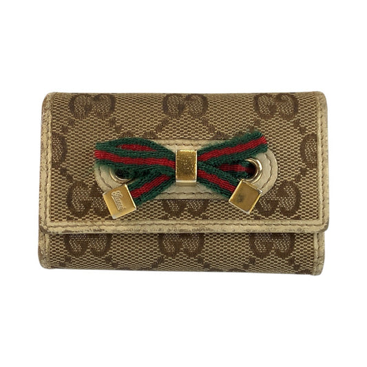 23920
GUCCI グッチ プリンシー ベージュ アイボリー ゴールド金具 GGキャンバス / レザー 162770 キーケース 6連 レディース B1
