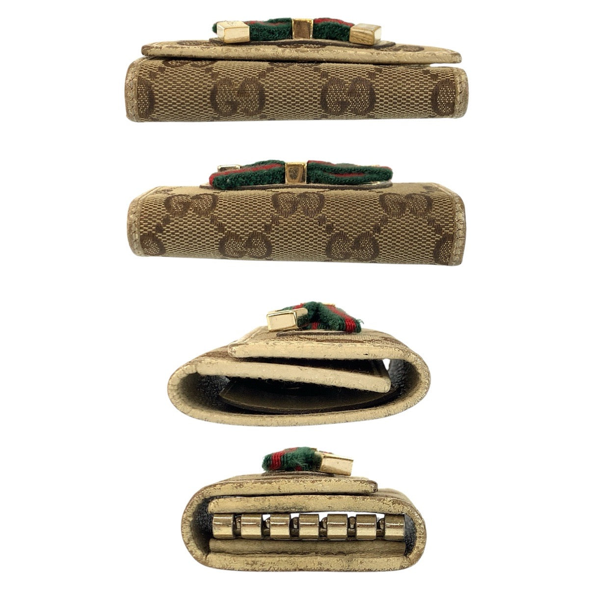 23920
GUCCI グッチ プリンシー ベージュ アイボリー ゴールド金具 GGキャンバス / レザー 162770 キーケース 6連 レディース B1